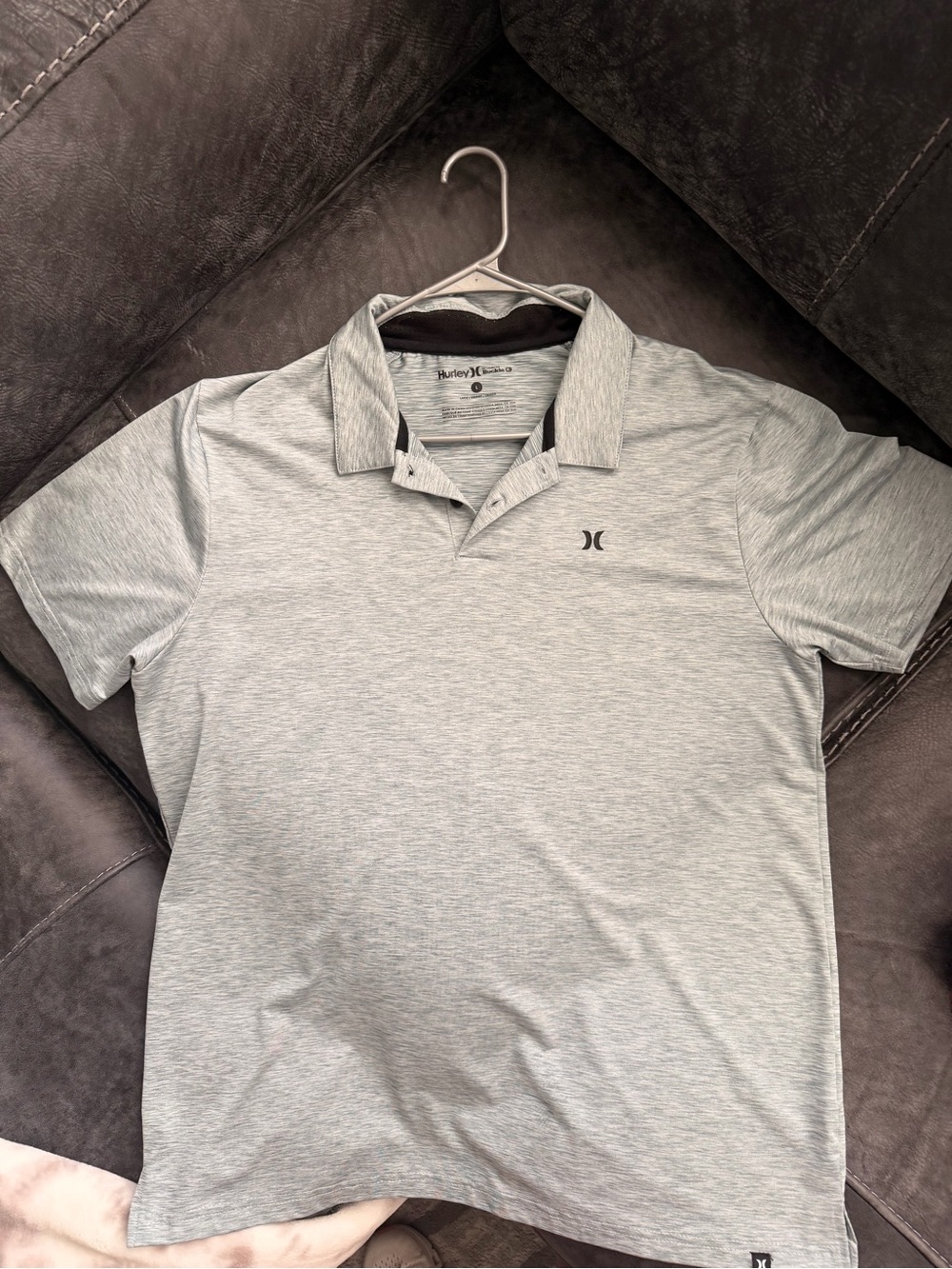 Hurley Men's Heather Light Gray Polo